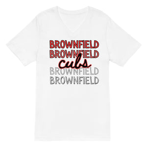 Brownsfield Cubs Bella Canva Short Sleeve V-Neck T-Shirt