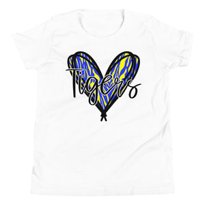 Tiger Stripe Heart Youth Short Sleeve T-Shirt