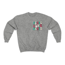 Load image into Gallery viewer, Peace Love Santa Front and Back Print Unisex Heavy Blend™ Crewneck Sweatshirt
