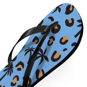 Palm Tree Blue Flip Flops