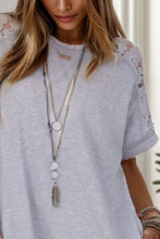 Load image into Gallery viewer, Lace Detail Round Neck Short Sleeve Dress

