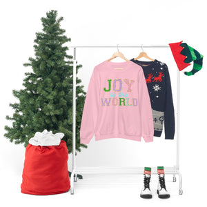 Faux Chenille Joy to the World Unisex Heavy Blend™ Crewneck Sweatshirt