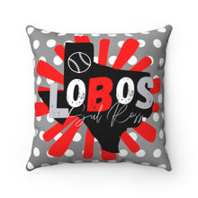 Load image into Gallery viewer, Sul Ross Baseball Lobos Dorm Room Grad Gift Spun Polyester Square Pillow

