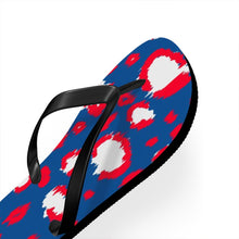 Load image into Gallery viewer, Leopard Blue July 4th Flip Flops
