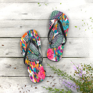 Colorful Cactus Funky Flip Flops