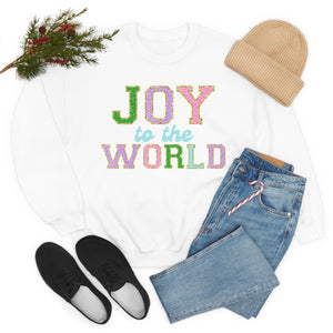 Faux Chenille Joy to the World Unisex Heavy Blend™ Crewneck Sweatshirt