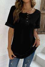 Load image into Gallery viewer, Cuffed Sleeve Henley Top
