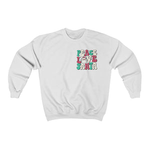 Peace Love Santa Front and Back Print Unisex Heavy Blend™ Crewneck Sweatshirt