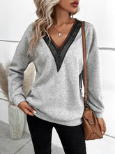 Load image into Gallery viewer, V-Neck Dropped Shoulder Sweatshirt
