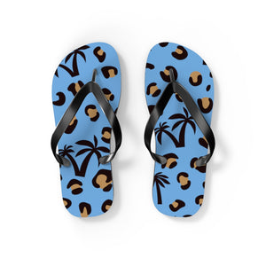 Palm Tree Blue Flip Flops