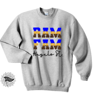 Ram Fam Glitter Letter Tee or Sweatshirt