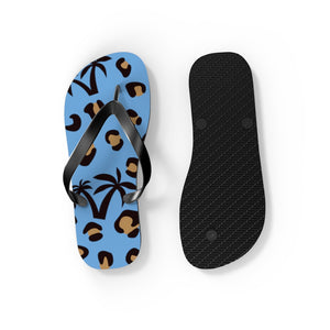 Palm Tree Blue Flip Flops