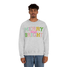 Load image into Gallery viewer, Faux Chenille Merry and Bright Unisex Heavy Blend™ Crewneck Sweatshirt
