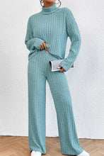 Load image into Gallery viewer, Mock Neck Dropped Shoulder Top and Pants Set
