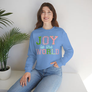 Faux Chenille Joy to the World Unisex Heavy Blend™ Crewneck Sweatshirt