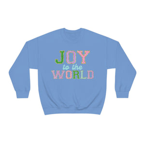 Faux Chenille Joy to the World Unisex Heavy Blend™ Crewneck Sweatshirt