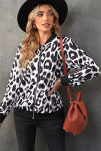 Load image into Gallery viewer, Leopard Zip-Up Bomber Jacket
