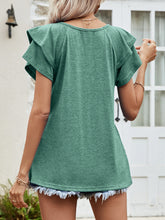 Load image into Gallery viewer, Layered Flutter Sleeve V-Neck Top
