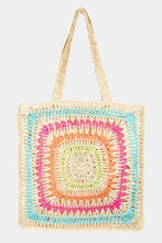 Load image into Gallery viewer, Fame Rainbow Crochet Knit Tote Bag
