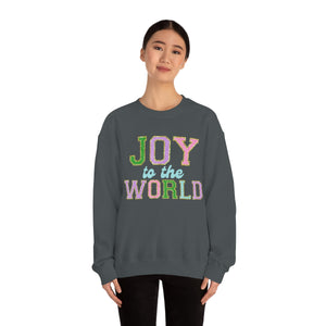 Faux Chenille Joy to the World Unisex Heavy Blend™ Crewneck Sweatshirt