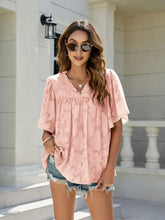 Load image into Gallery viewer, Frill V-Neck Half Sleeve Blouse
