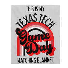 Load image into Gallery viewer, Texas Tech Watching Velveteen Plush Blanket
