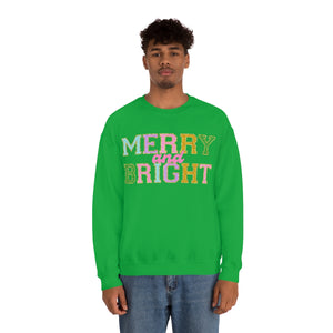 Faux Chenille Merry and Bright Unisex Heavy Blend™ Crewneck Sweatshirt