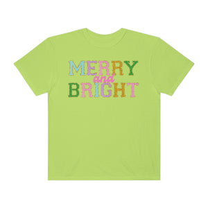 Faux Chenille Merry and Bright Comfort Colors Unisex Garment-Dyed T-shirt