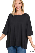 Load image into Gallery viewer, RIBBED BOAT NECK DOLMAN SLEEVE TOP W FRONT SEAM
