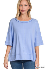 Load image into Gallery viewer, RIBBED BOAT NECK DOLMAN SLEEVE TOP W FRONT SEAM
