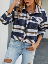 Load image into Gallery viewer, Plaid Button Up Pocketed Jacket
