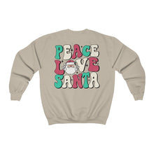 Load image into Gallery viewer, Peace Love Santa Front and Back Print Unisex Heavy Blend™ Crewneck Sweatshirt
