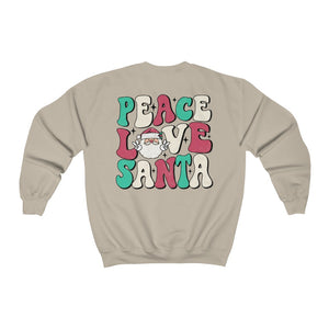 Peace Love Santa Front and Back Print Unisex Heavy Blend™ Crewneck Sweatshirt