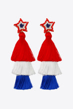 Load image into Gallery viewer, Beaded Star Tassel Dangle Earrings
