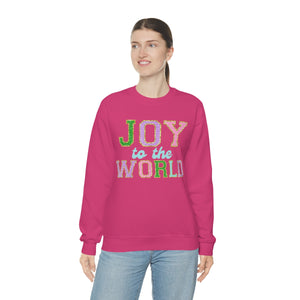 Faux Chenille Joy to the World Unisex Heavy Blend™ Crewneck Sweatshirt