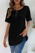 Load image into Gallery viewer, Cuffed Sleeve Henley Top
