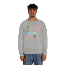 Load image into Gallery viewer, Faux Chenille Joy to the World Unisex Heavy Blend™ Crewneck Sweatshirt
