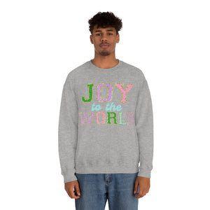 Faux Chenille Joy to the World Unisex Heavy Blend™ Crewneck Sweatshirt