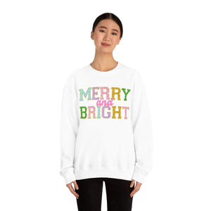 Faux Chenille Merry and Bright Unisex Heavy Blend™ Crewneck Sweatshirt