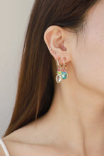 Load image into Gallery viewer, Crystal C-Hoop Drop Earrings
