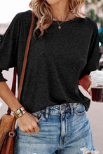 Load image into Gallery viewer, Round Neck Three-Quarter Sleeve Top

