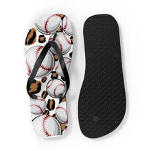 Load image into Gallery viewer, Leopard Baseball Flip Flops
