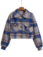 Load image into Gallery viewer, Plaid Button Front Jacket with Pockets
