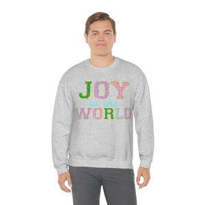 Faux Chenille Joy to the World Unisex Heavy Blend™ Crewneck Sweatshirt