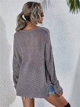 Load image into Gallery viewer, Notched Neck Slit Knit Top
