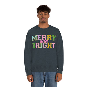 Faux Chenille Merry and Bright Unisex Heavy Blend™ Crewneck Sweatshirt