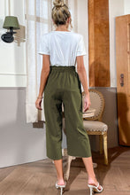 Load image into Gallery viewer, Round Neck Short Sleeve Top and Belted Pants Set
