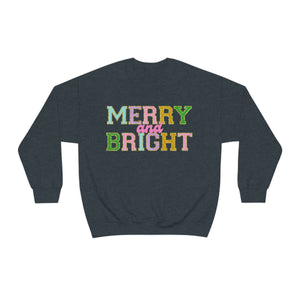 Faux Chenille Merry and Bright Unisex Heavy Blend™ Crewneck Sweatshirt