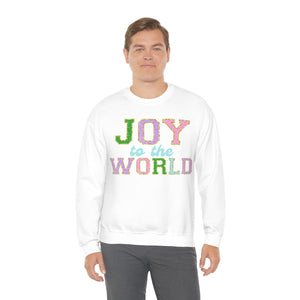 Faux Chenille Joy to the World Unisex Heavy Blend™ Crewneck Sweatshirt