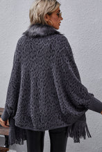 Load image into Gallery viewer, Leopard Fringe Detail Poncho
